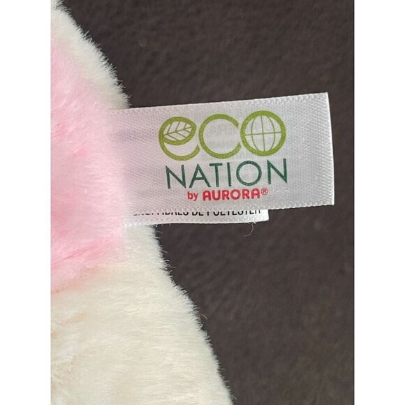 Aurora Eco Nation Plush Puppy Dog Stuffed Animal Soft Toy 10" Pink & White - Picture 6 of 9